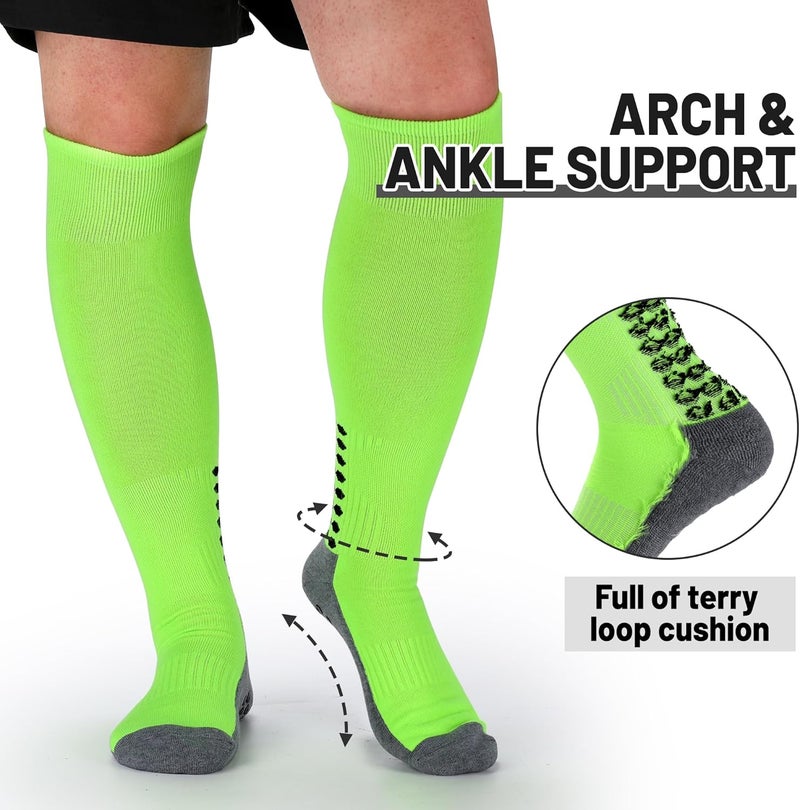 Ultrafun 2/4 Pairs Grip Soccer Socks Non Slip Knee High Compression Soccer Football Socks - Image 4